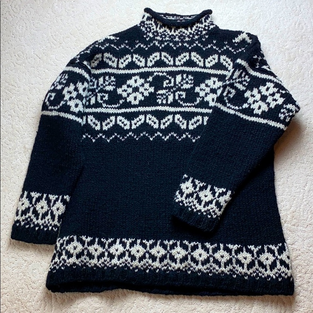 Express Tricot vintage wool, roll neck sweater top